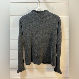 ANGELA GERVASI – Grey Wool Blend Mock-Neck Top (L)